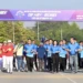Các vị lãnh đạo thực hiện nghi thức chạy hưởng ứng tại giải. Ảnh: Gia Hân.