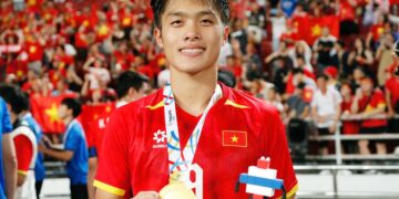 Tiền đạo Quốc Việt đang từng bước trưởng trên con đường cầu thủ chuyên nghiệp. Ảnh: Anh Khoa.