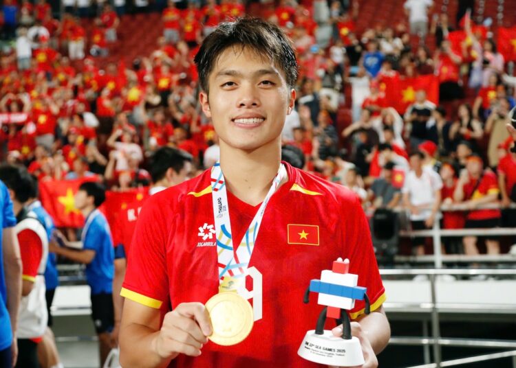 Tiền đạo Quốc Việt đang từng bước trưởng trên con đường cầu thủ chuyên nghiệp. Ảnh: Anh Khoa.