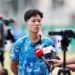 Tiền đạo Quốc Cường tự tin cùng U22 Việt Nam đánh bại U22 Malaysia. Ảnh: Anh Khoa.