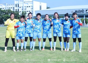 Các cầu thủ thể hiện tinh thần hào hứng, quyết tâm bảo vệ tấm huy chương vàng tại SEA Games - Ảnh: VFF