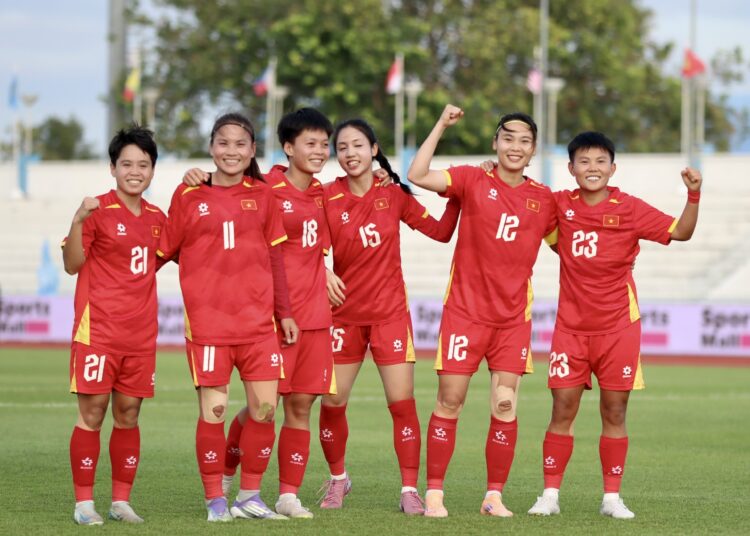 Các cô gái vàng của bóng đá Việt Nam đứng trước cơ hội lịch sử giành tấm HCV môn bóng đá nữ SEA Games lần thứ 5 liên tiếp. Ảnh: Gia Hân.