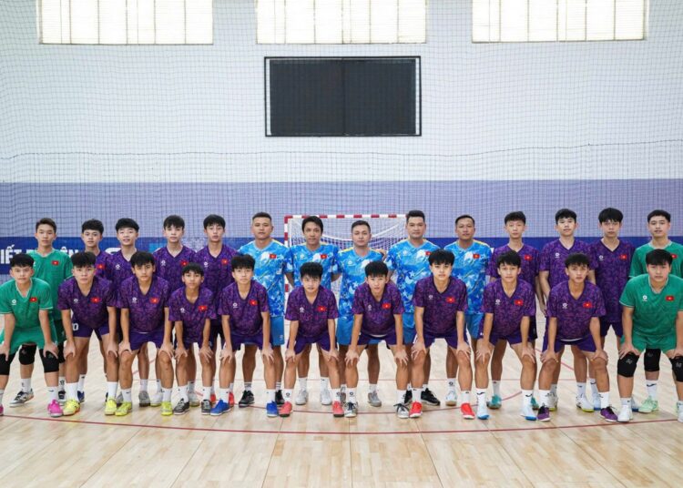 Lưc lượng tham gia Giải U16 Đông Nam Á 2025 đa phần là các cầu thủ của hai CLB giàu thành tích ở sân chơi Futsal nước nhà là Thái Sơn Nam và Thái Sơn Bắc (Ảnh:VFF)