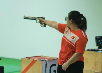 Nguyễn Thuỳ Trang xuất sắc vượt qua xạ thủ từng lọt top 3 Olympic để giành tấm HCV châu Á 2026. Ảnh: Minh Quyết