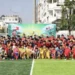 Hơn 200 cầu thủ nhí nuôi giấc mơ bóng đá chuyên nghiệp tại Học viện VNV. Ảnh: Thái Hải.