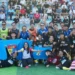 Niềm vui của các cầu thủ ĐH Quốc gia Malaysia sau khi giành quyền vào chơi chung kết. Ảnh: Minh Nguyệt.