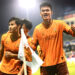 HAGL chính thức trụ hạng sớm một vòng đấu sau khi ngược dòng đánh bại Hà Nội 3-1. Ảnh: Khả Hoà.