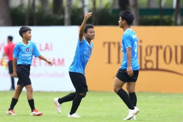 U14 Khamsay tạo nên bất ngờ khi đánh bại đối thủ đến từ Hàn Quốc 2-0.