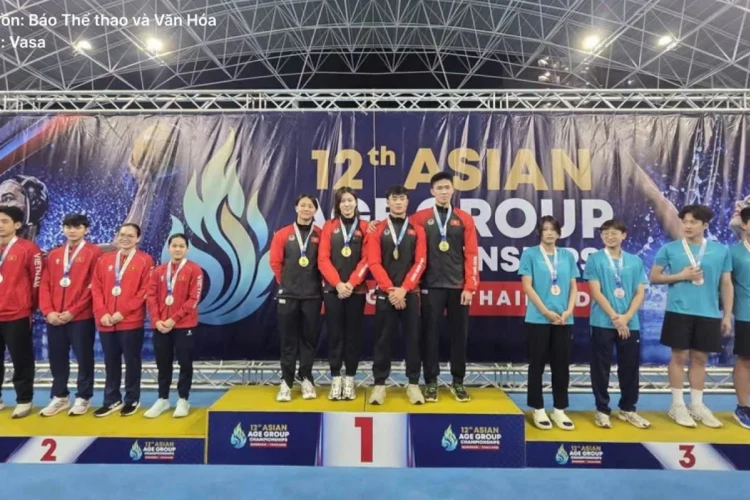 Đội tuyển bơi Việt Nam tỏa sáng với kỷ lục châu Á. Ảnh: Ủy ban Olympic Việt Nam