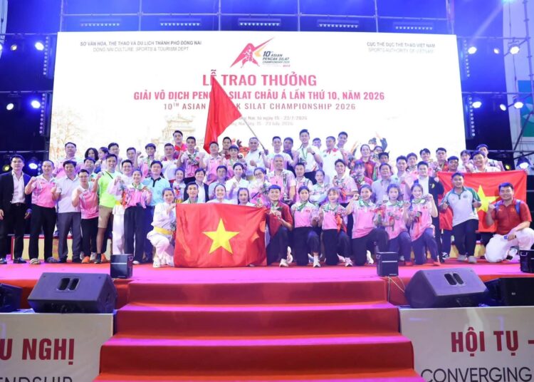Pencak Silat Việt Nam tiếp tục ghi dấu ấn khi tái lập thành tích dẫn đầu bảng tổng sắp huy chương. Ảnh: Thể Thao Việt Nam