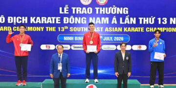 VĐV Nguyễn Chí Thanh (Việt Nam 1) xuất sắc giành HCV nội dung cá nhân hạng cân dưới 84 kg tại Giải vô địch Karate Đông Nam Á lần thứ 13-2026.