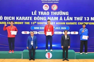 VĐV Nguyễn Chí Thanh (Việt Nam 1) xuất sắc giành HCV nội dung cá nhân hạng cân dưới 84 kg tại Giải vô địch Karate Đông Nam Á lần thứ 13-2026.