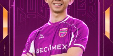 Tiền vệ Châu Ngọc Quang khoác lên mình màu áo Becamex TP.HCM, sẵn sàng cho hành trình mới. Ảnh: Becamex Binh Duong FC